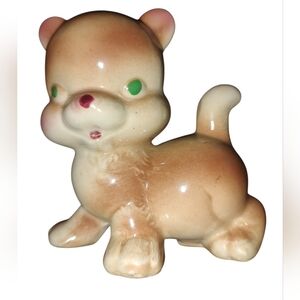 Vintage Ruth Rempel Cuddles Cat  Figurine 1950's Ceramic Kitten 4.5"